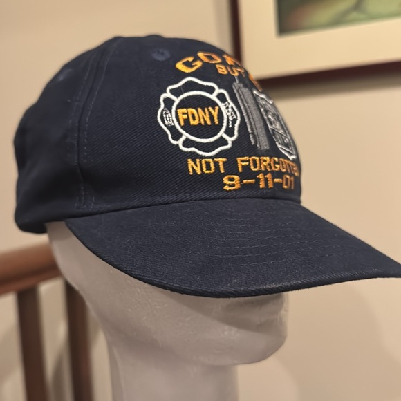 Navy Blue 9/11 Tribute gone but not forgotten 911 baseball cap embroidered NY - Picture 7 of 12